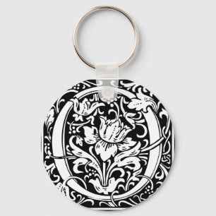 Letter O Medieval Monogram Art Nouveau Keychain
