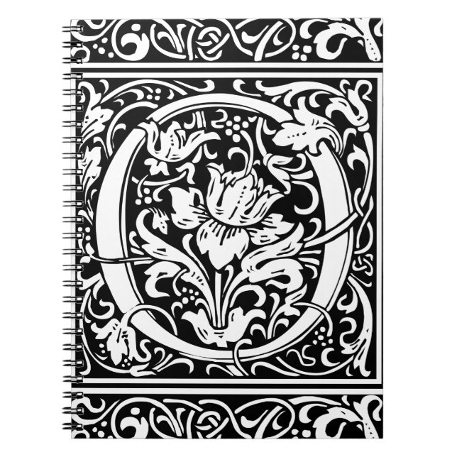 Letter O Medieval Monogram Art Nouveau Notebook (Front)