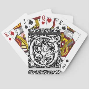Letter O Medieval Monogram Art Nouveau Playing Cards