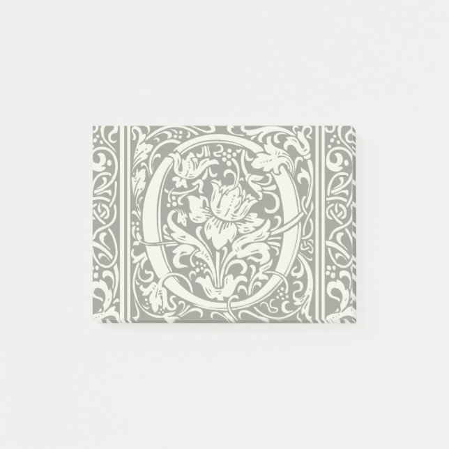 Letter O Medieval Monogram Art Nouveau Post-it Notes (Front)