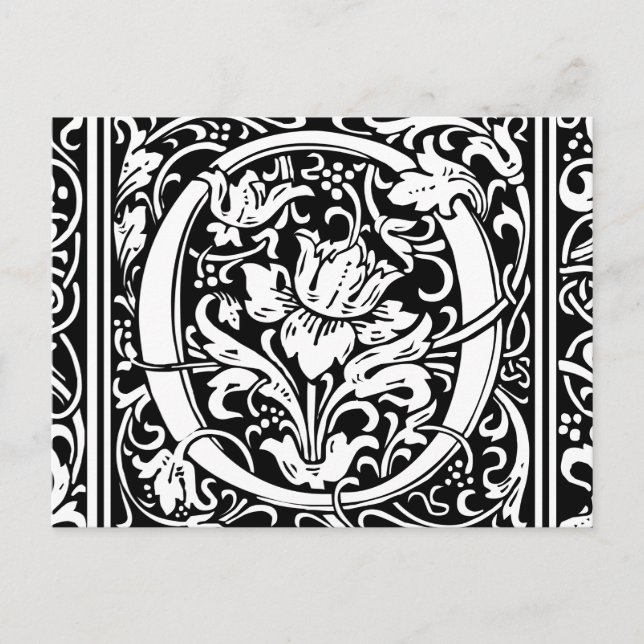 Letter O Medieval Monogram Art Nouveau Postcard (Front)