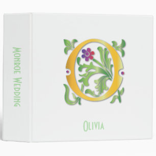 Letter O Monogram Fleur de lis Binder