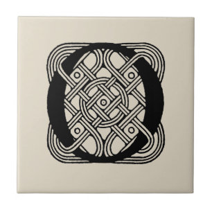 Letter O Monogram Vintage Celtic Knot Print Tile