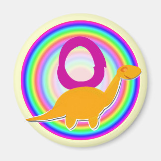 Letter O Orange Dinosaur Diplodocus Fridge Magnet