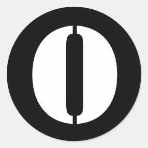 Letter O Stencil Alphabet by Janz Black Classic Round Sticker