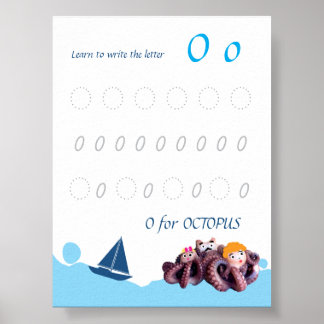 Letter O Tracing Poster for Kids