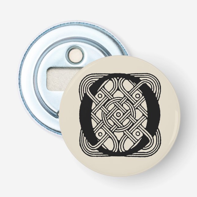 Letter O Vintage Celtic Knot Monogram Bottle Opener (Front)