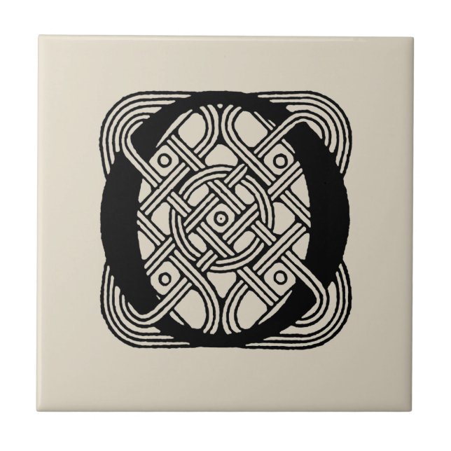 Letter O Vintage Celtic Knot Monogram Tile (Front)