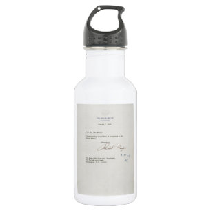 Letter of Resignation of Richard M. Nixon 1974 532 Ml Water Bottle
