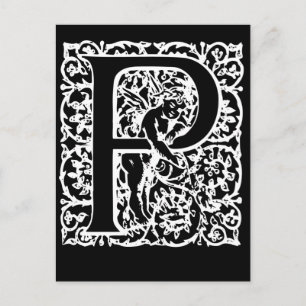 Letter P Black and White Monogram Cards