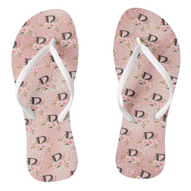 Letter P Flip Flops (Footbed)
