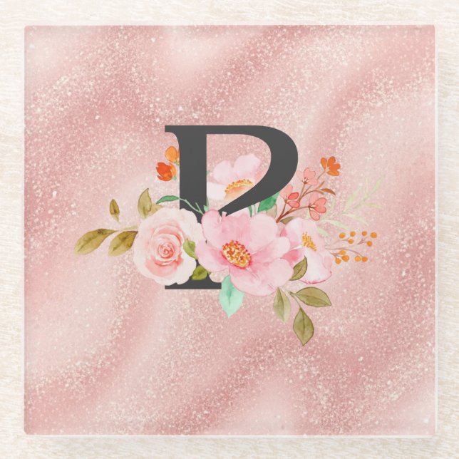 Letter P Glass Coaster (Front)