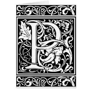 Letter P Medieval Monogram Art Nouveau