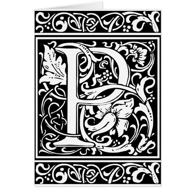 Letter P Medieval Monogram Art Nouveau (Front)