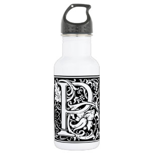 Letter P Medieval Monogram Art Nouveau 532 Ml Water Bottle