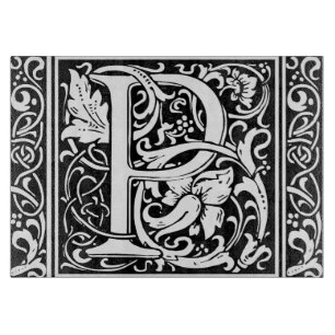 Letter P Medieval Monogram Art Nouveau Cutting Board