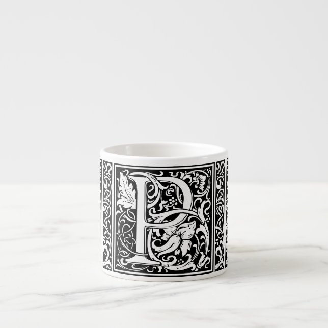 Letter P Medieval Monogram Art Nouveau Espresso Cup (Front)