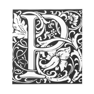 Letter P Medieval Monogram Art Nouveau Notepad