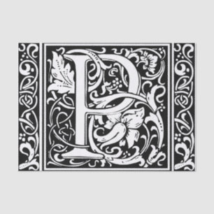 Letter P Medieval Monogram Art Nouveau Tissue Paper