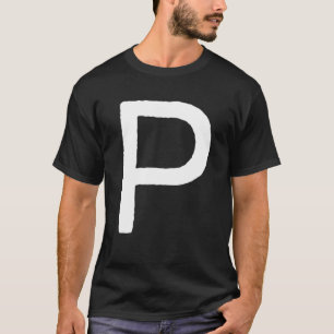 Letter P Men Women Monogram Graphic Retro Initial T-Shirt