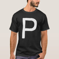 Letter P Men Women Monogram Graphic Retro Initial