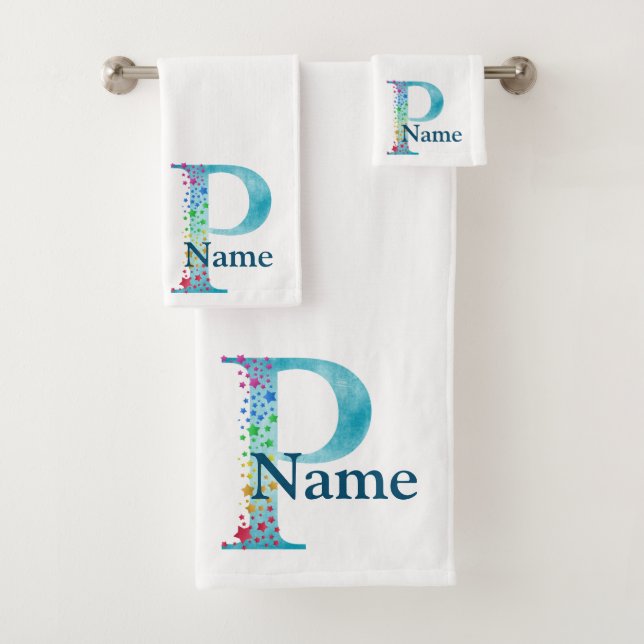 Letter P Monogram Initial Bath Gift Set (Insitu)