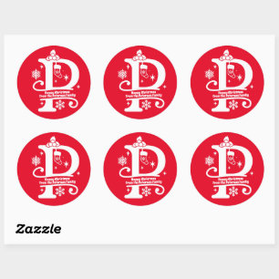 Letter P Monogram Initial Family Name Greeting  Classic Round Sticker