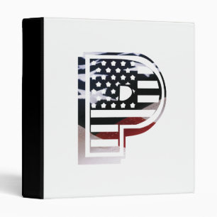 Letter P Monogram Initial USA Binder
