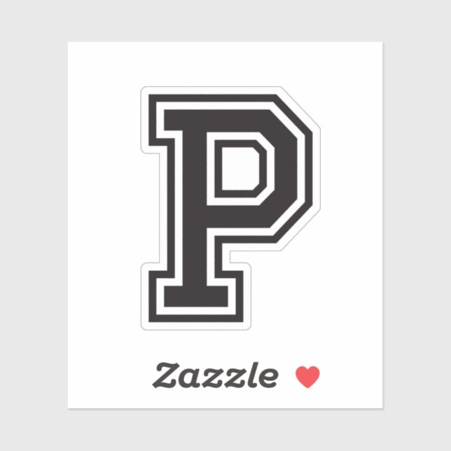 Letter P sporty college font alphabet (Sheet)