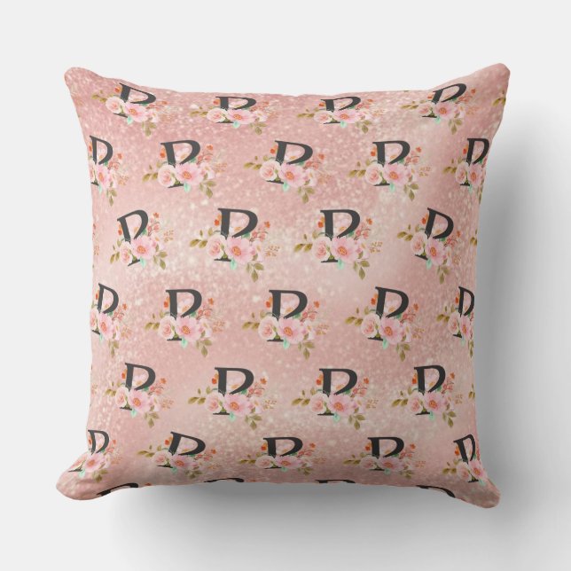 Letter P Throw Pillow (Front)
