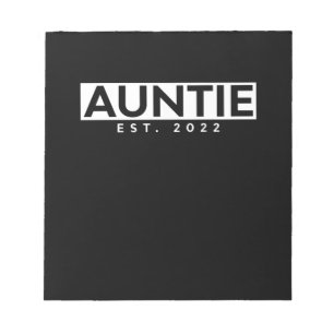 Letter Print Graphic Auntie est. 2022 Notepad