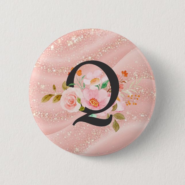 Letter Q 2 Inch Round Button (Front)