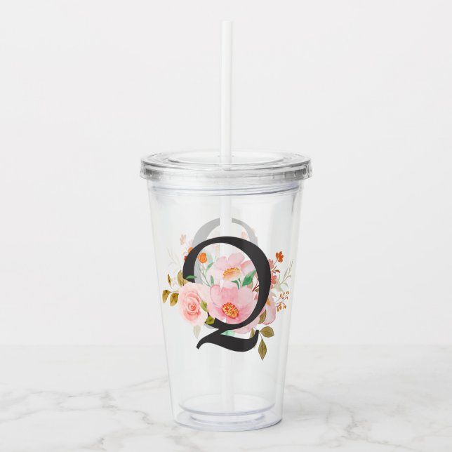 Letter Q Acrylic Tumbler (Front)