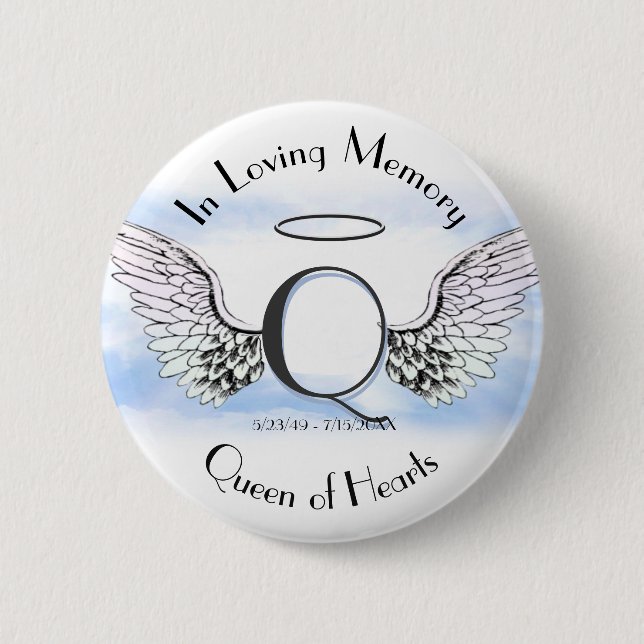 Letter Q | Add Name | Memorial 2 Inch Round Button (Front)