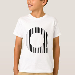 LETTER Q BAR CODE First Initial Barcode Pattern T-Shirt