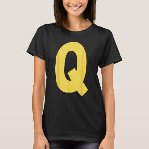 Letter Q big and bold in yellow T-Shirt