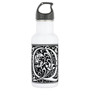 Letter Q Medieval Monogram Art Nouveau 532 Ml Water Bottle