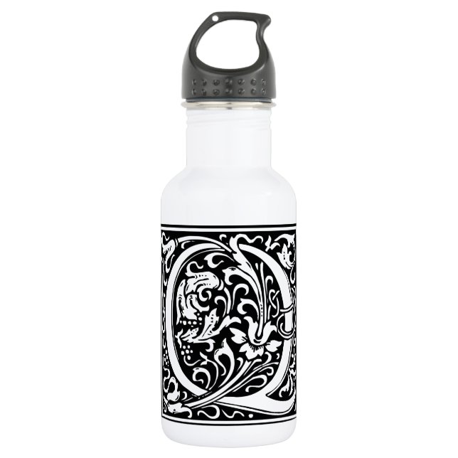 Letter Q Medieval Monogram Art Nouveau 532 Ml Water Bottle (Front)