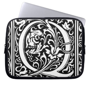Letter Q Medieval Monogram Art Nouveau Laptop Sleeve
