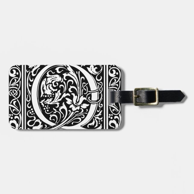 Letter Q Medieval Monogram Art Nouveau Luggage Tag (Front Horizontal)
