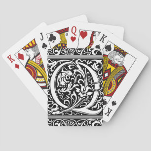 Letter Q Medieval Monogram Art Nouveau Playing Cards