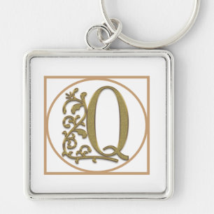 LETTER Q MONOGRAM Beautiful Wedding New Home Gift Keychain