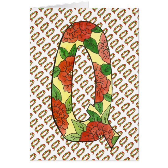 Letter Q note card (Front)