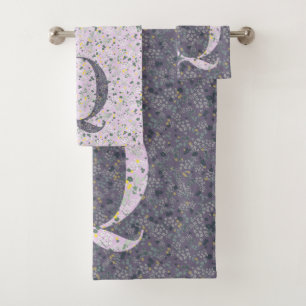 Letter Q purple liberty Bath Towel Set