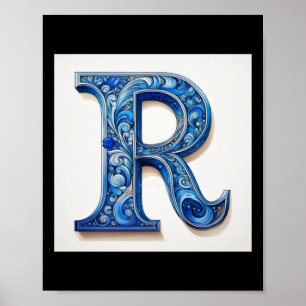 Letter R -2- Sticker  Poster