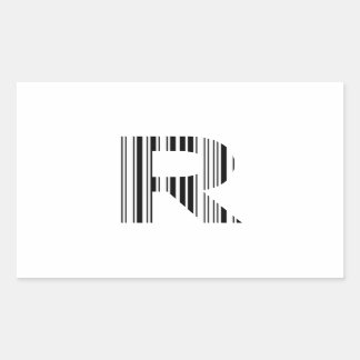 LETTER R BAR CODE First Initial Barcode Pattern Sticker