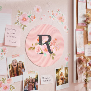 Letter R Classic Round Sticker