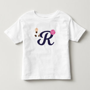 Letter "R" Elegant Embroidered Toddler T-shirt