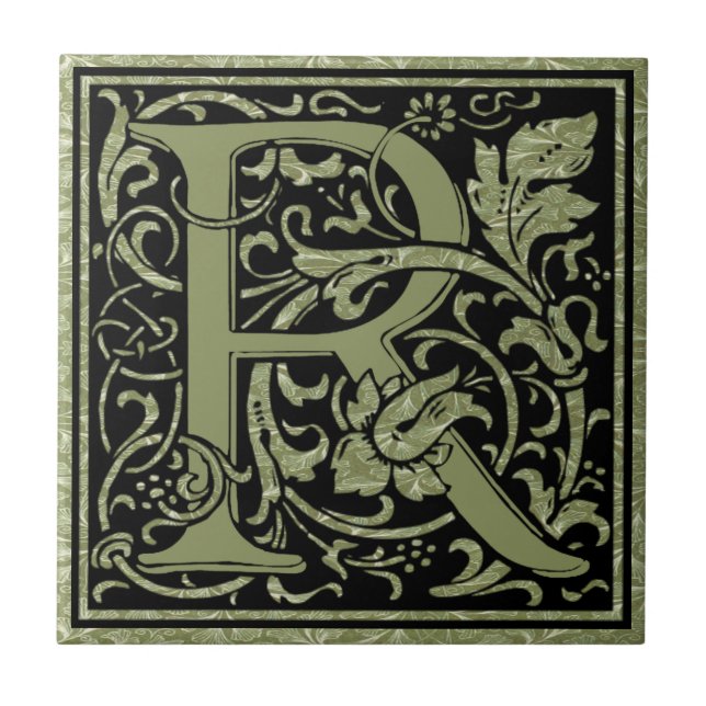 Letter R First Letter Monogram Tile (Front)