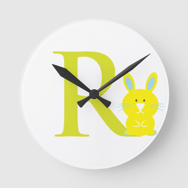 Letter R Initial Clock (Front)